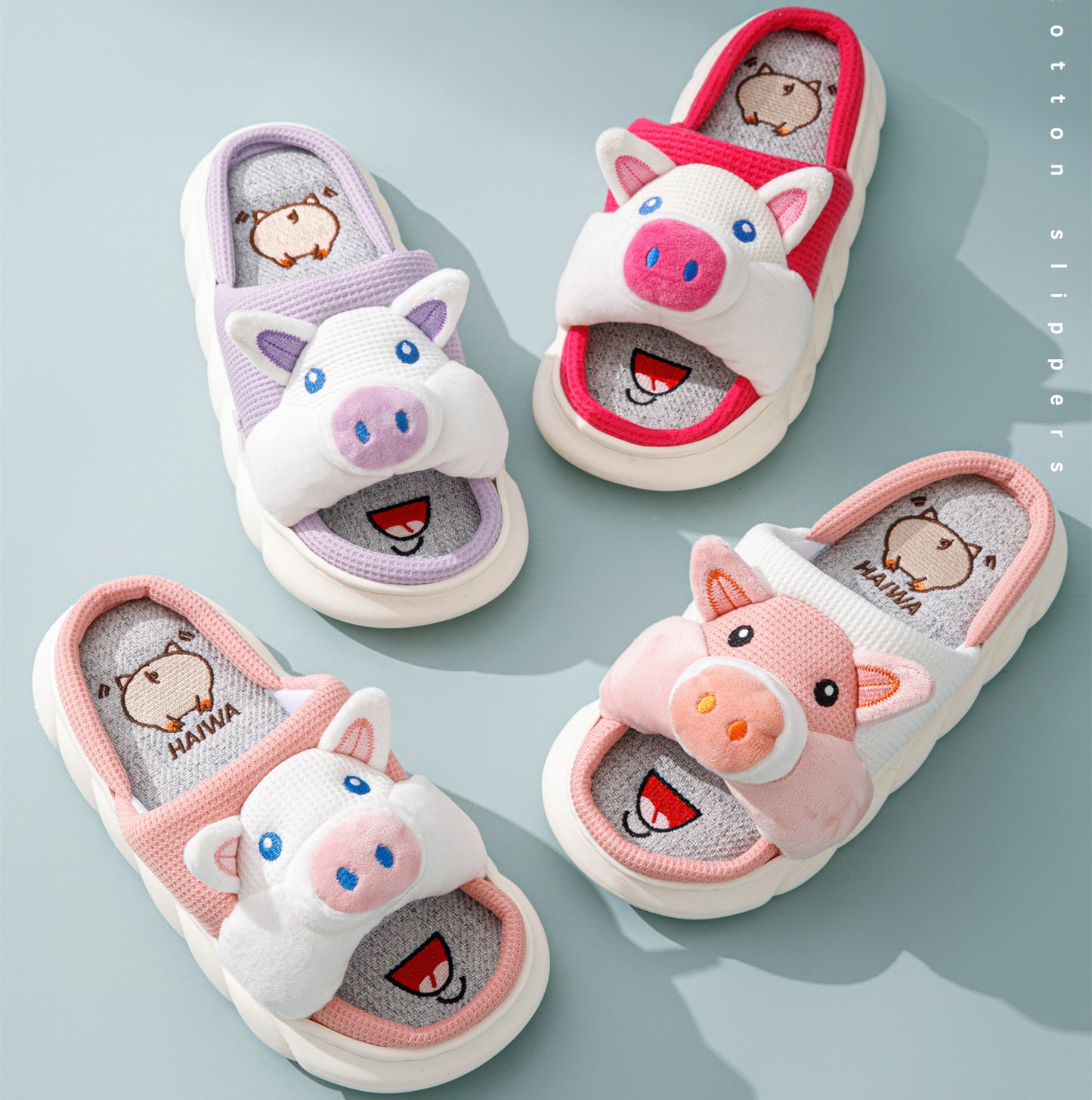 Pantuflas de cerdo para mujer